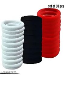 RED BLACK WHITE HAIR RUBBER BANDS For Women