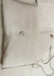 Handmade Silver Velvet Clutch Purse