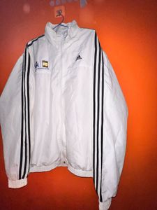 Adidas white windcheater