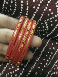 Pink Color Lemination Bangles