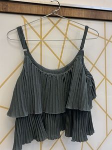 Pleated Gray Tank Top