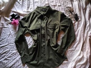 Olive Green Button-Up Shirt
