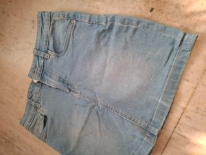 Black Top &amp; Denim Skirt Set