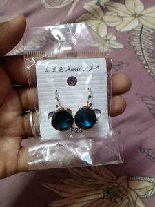 Blue Stone Drop Earrings