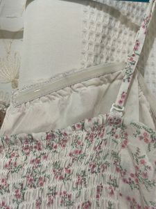 pink floral midi dress