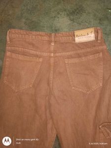 y2k rust / brick brown denim cargo jeans baggy fit