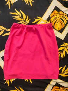 Hot Pink Bodycon Mini Skirt with Slit