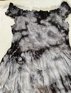 Grey And Black Short Dress