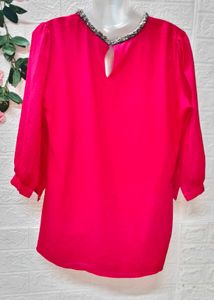 Size M/L 🎁Buy 2 Get 1 Free 🎁 Pink Beaded Top