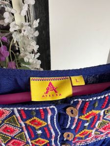 Blue Embroidered Blouse