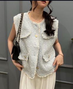 korean CHANEL-style tweed vest