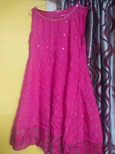 Pink Sleeveless Embroidered Dress