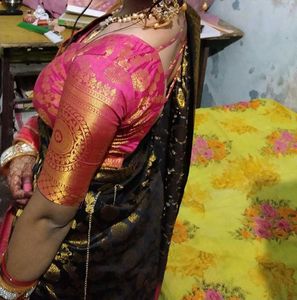 Elegant Woven Saree with backless blouse