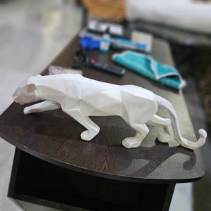 Modern Art Geometric Jaguar Figurine