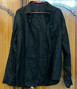 LINEN CLUB Men's Black Shirt