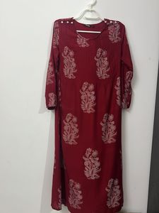 Elegant Maroon Printed Kurta