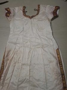 White &amp; Gold Ethnic Dress
