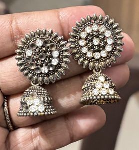 Oxidized Jhumka Earrings
