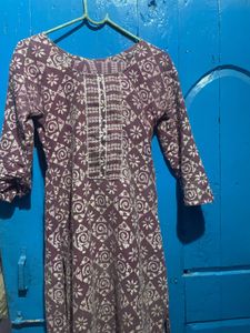 Purple Floral Print Kurti