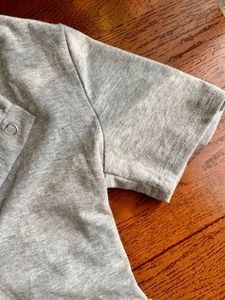 Gray Short Sleeve Crop Top attached White Tank