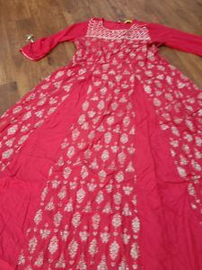 Aurelia Flared Maxi Foil Print Ethnic Dress