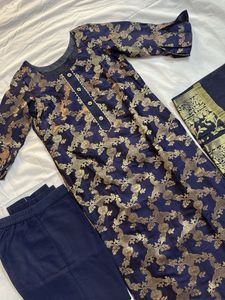 Royal Blue Banarasi Suit Set