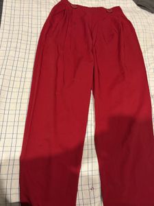 Red Wide Leg Trousers