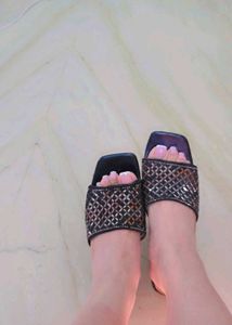 stelatoes Stylish Black Embellished Heels uk 4