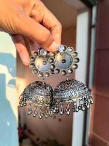 Boho Oxidised Jhumkas🖤