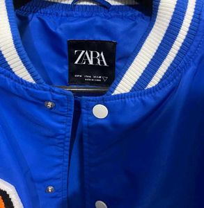 ZARA BLUE VARSITY JACKET 100% ORIGINAL M(40)