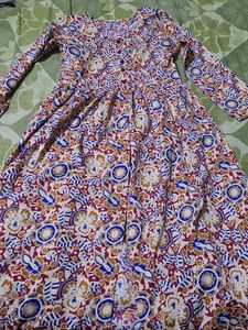 Front Slit Full Length Multicolor Kurta