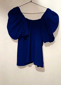 Blue Puff Sleeve Top