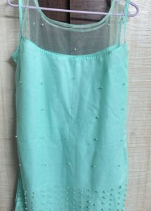 Aqua Pearl Embellished Tunic