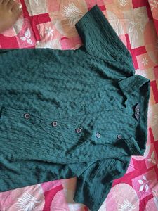 Max Green Button-Down Top