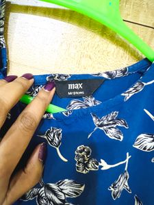 Blue Printed Cotton Dress