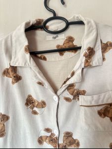 Korean Teddy Night Top🤎