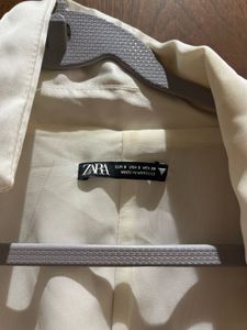 ZARA White Satin Blazer Dress – Size S