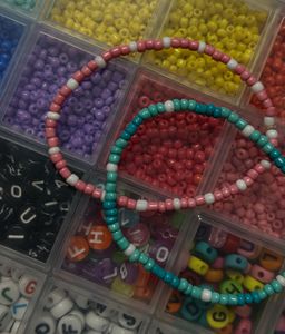 Pastel Beaded Bracelets - Set of 2