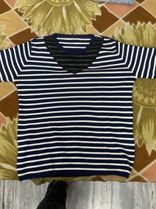 Striped V-Neck Top