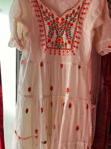 Embroidered Tiered Kurta