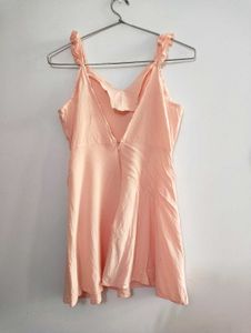 Peach Sundress Top with Ruffle Straps