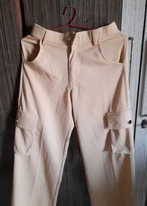 Beige Cargo Trousers
