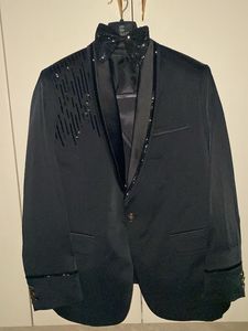 Premium Royal Black Tuxedo- Blazer-waistcoat-Bow