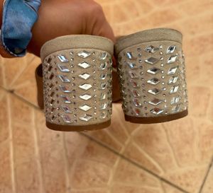 Aldo Studded Suede Block Sandals