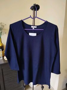Navy Blue 3/4 Sleeve Top