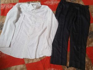 white check shirt with black pant