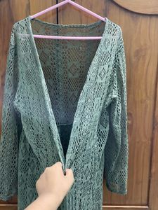 Olive Crochet Cover-Up