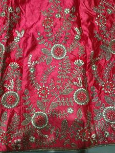 Red Embroidered Lehenga Skirt
