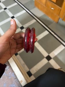 plastic Red Bangles - Set of 2
