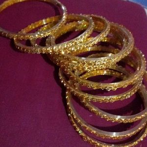 Gold Tone Bangle Set 12